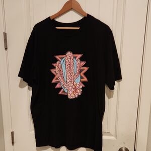 Leopard Cactus Graphic Black Tee